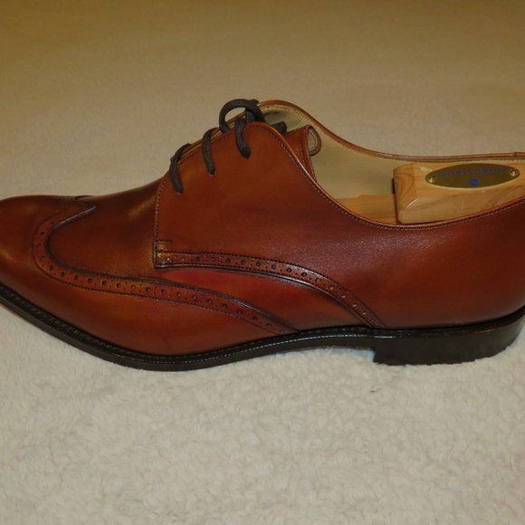 Church's Glasgow Brandy Brown Leather Wingtip Oxfords Size 12F NWB - Picture 4 of 12